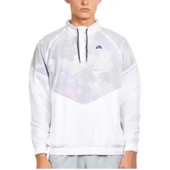 Nike SB Paradise Windbreaker Men's Jacket White Floral Sz. S - Picture 1 of 7